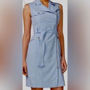 Calvin Klein Sky Blue Zipper Belted Collard
Mini Dress New, NO tags! Size 8
